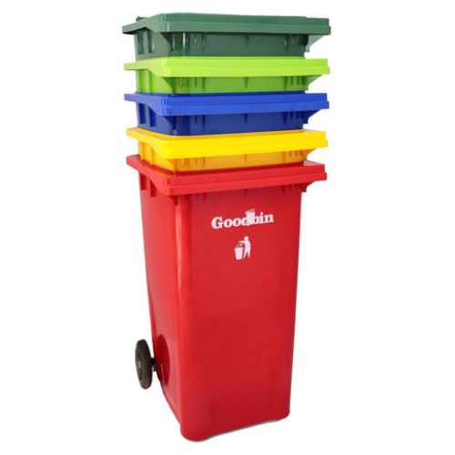 سطل زباله صنعتی 360 لیتری گودبین چرخ دار