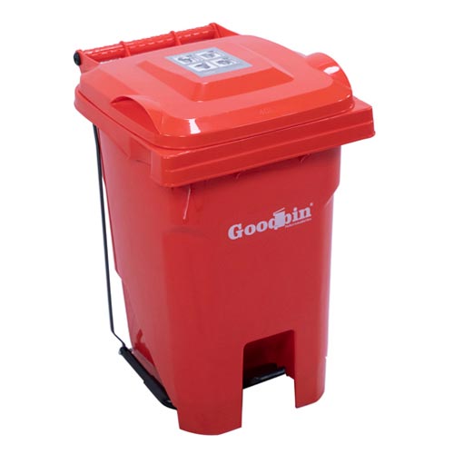 سطل زباله صنعتی 12 لیتری پدال دار گودبین قرمز